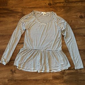 BP striped peplum top